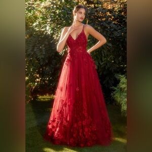 NWT RED A LINE FLORAL GOWN